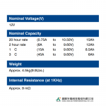 Ắc Quy Kín Khí (VRLA AGM) GLOBE 12V-15AH (20HR), WP15-12SE, F2