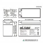 Ắc Quy Kín Khí (VRLA AGM) GLOBE 12V-7.5AH (20HR), WP7.5-12, F1