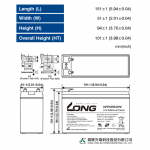 Ắc Quy Kín Khí (VRLA AGM) LONG 12V-24W-1.6VPC-15Min, WP1224W, F2