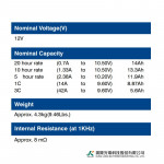 Ắc Quy Kín Khí (VRLA AGM) LONG 12V-14Ah (20HR), WPL14-12S, F2