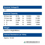 Ắc Quy Kín Khí (VRLA AGM) LONG 12V-14Ah (20HR), WP14-12SE, F2