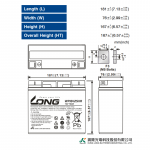 Ắc Quy Kín Khí (VRLA AGM) LONG 12V-18Ah (20HR), WP18-12SHR, F3-M5