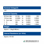 ẮC QUY KÍN KHÍ (VRLA AGM) LONG 12V-3Ah (20HR), WP3-12, F1