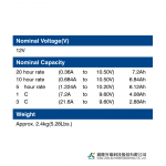 Ắc Quy Kín Khí (VRLA AGM) LONG 12V-7.2Ah (20HR), WP7.2-12, F2