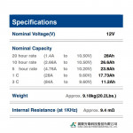 Ắc Quy Kín Khí (VRLA AGM) LONG 12V-28AH (20HR), WPL28-12T, F3-M5