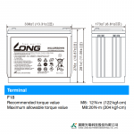 Ắc Quy Kín Khí (VRLA AGM) LONG 12V-550WPC-1.67VPC-15Min, WXL12550WN, F8-M6