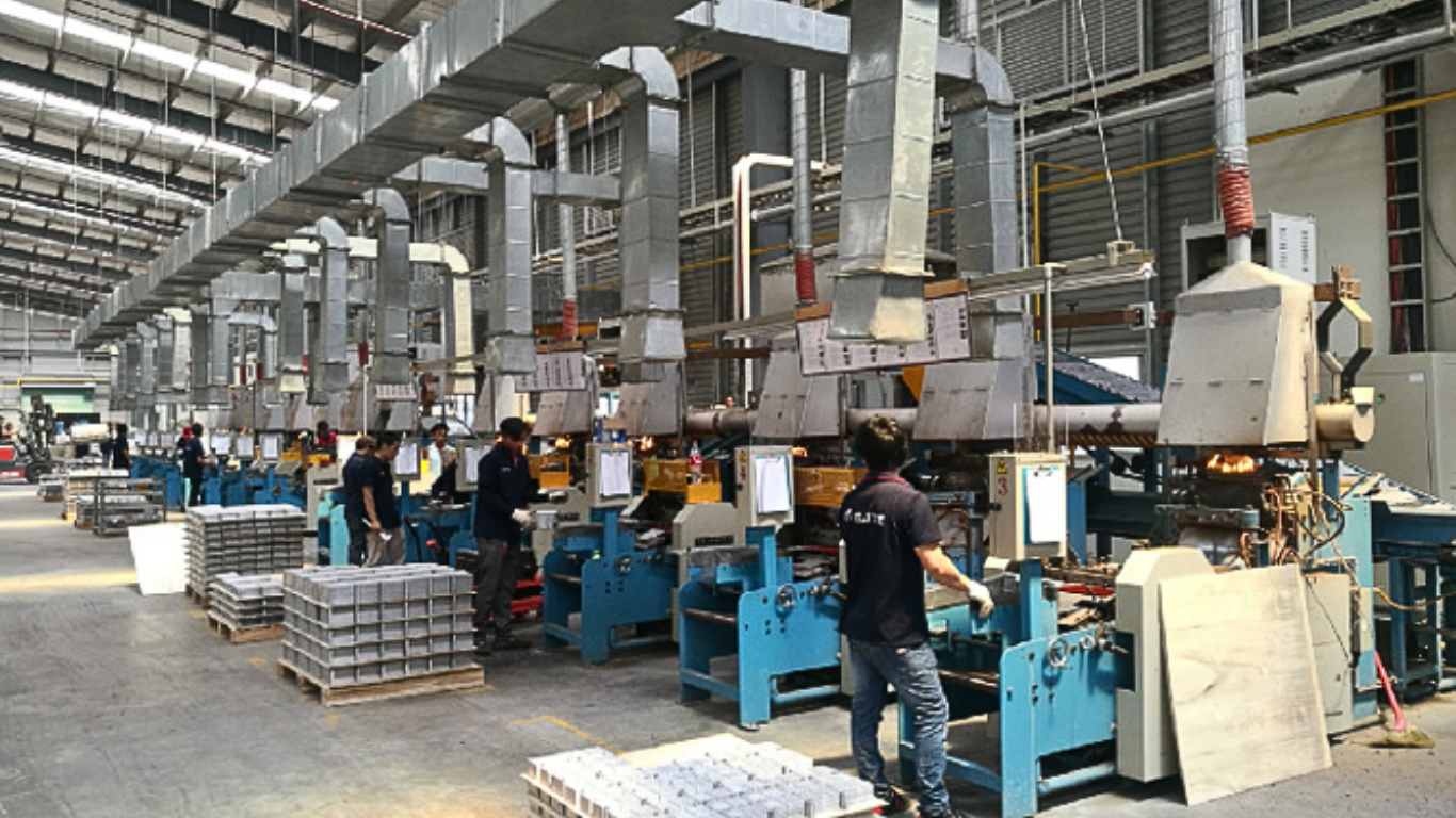 Khu vực đúc lưới (bản cực)